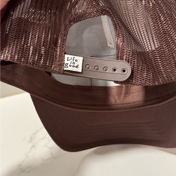 Life is good - brown mesh trucker snap back hat- “May The Fish Be With You” - Picture 4 of 6